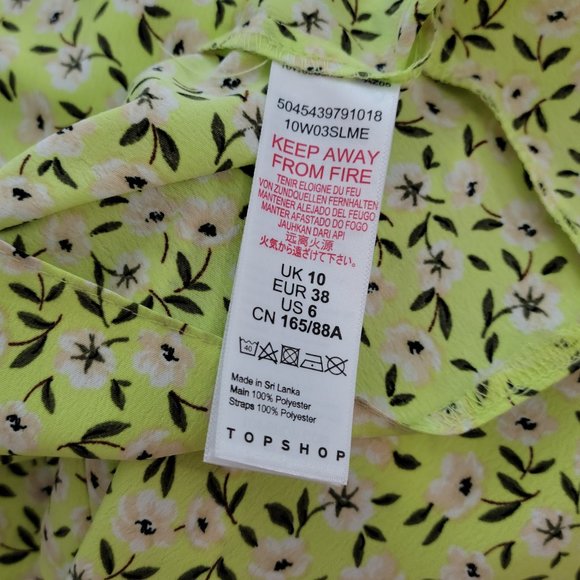 TOPSHOP dropped waist midi dress Sz 6 - Picture 9 of 10